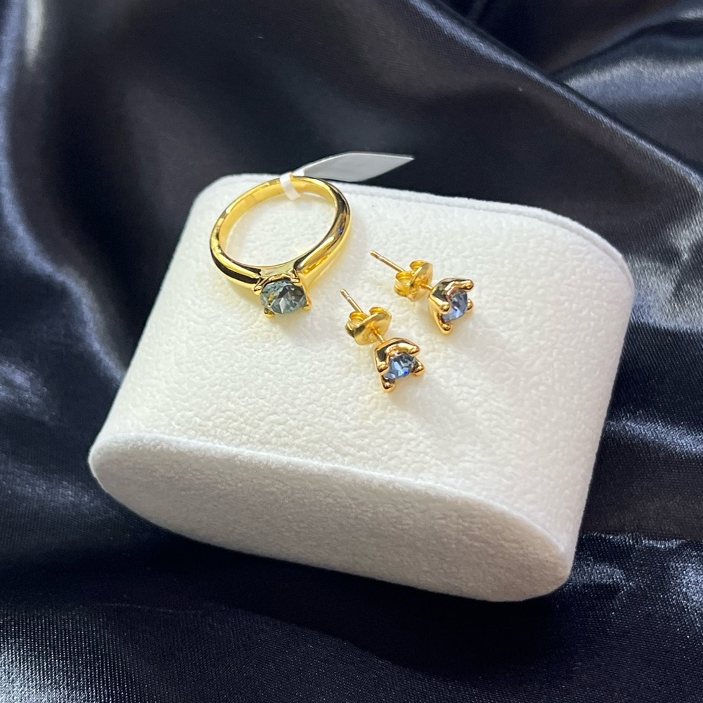 Elegant Gold and Blue Jewelry Set
